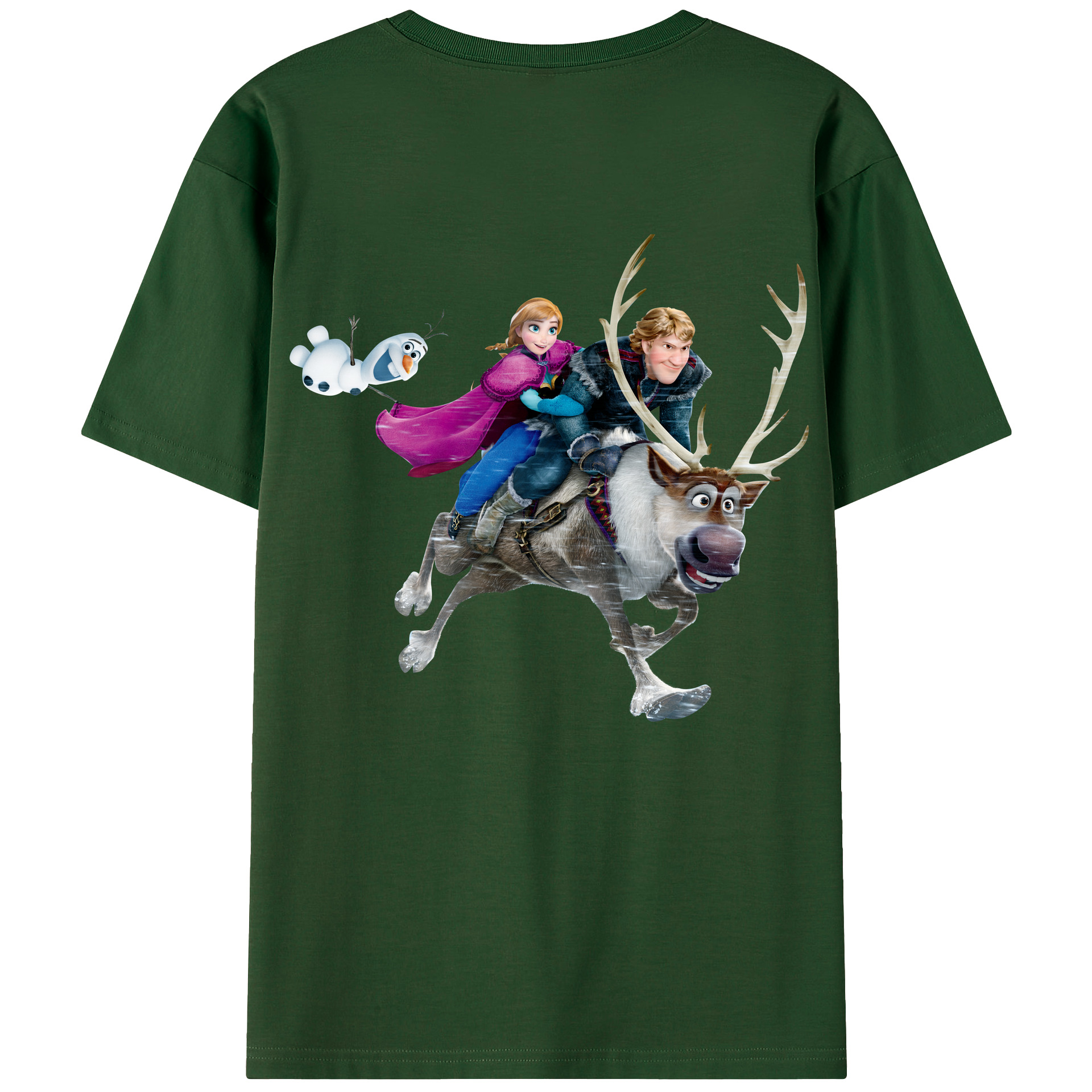 （画像用） アナと雪の女王 アンナ エルサ Frozen Anna Elsa 綿100％半袖Tシャツ（背面プリント）